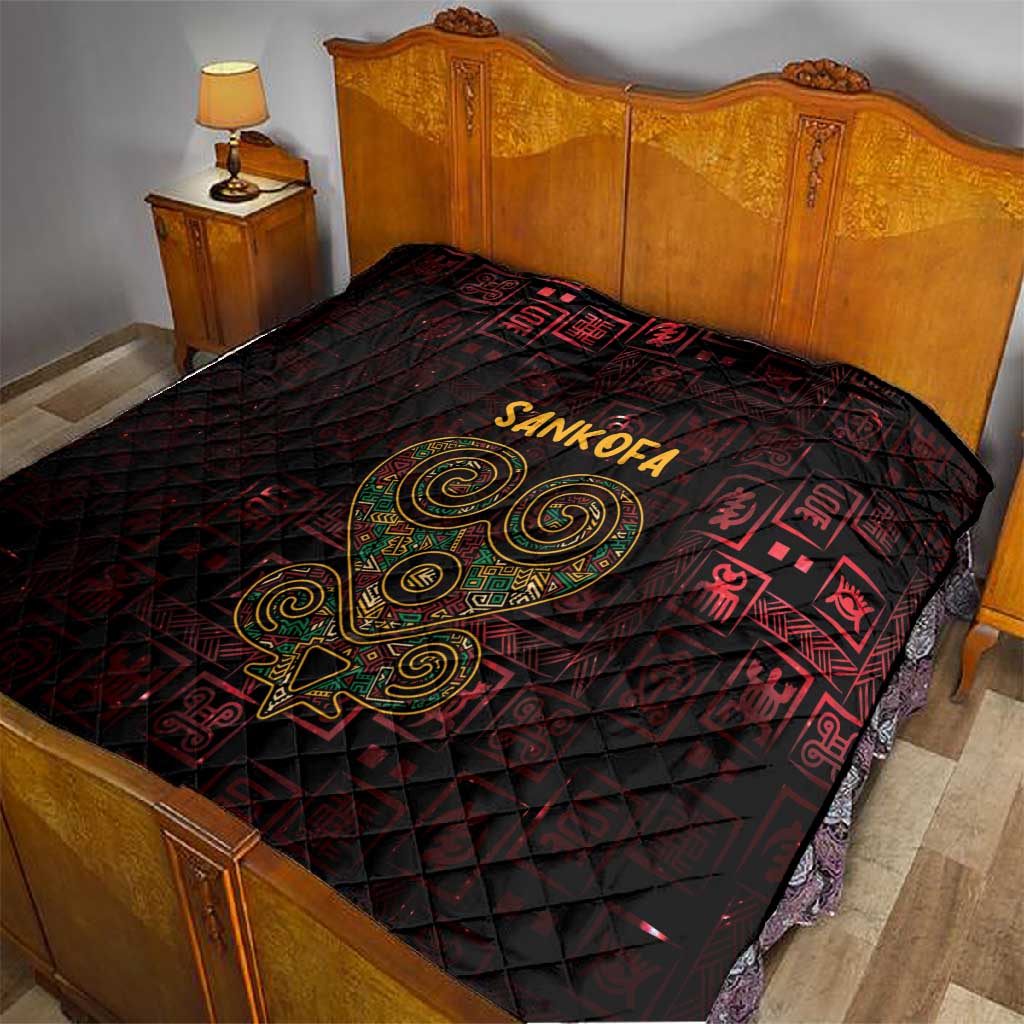 Afro-American Culture Quilt Adinkra Sankofa Heart - Cosmic Red LT7
