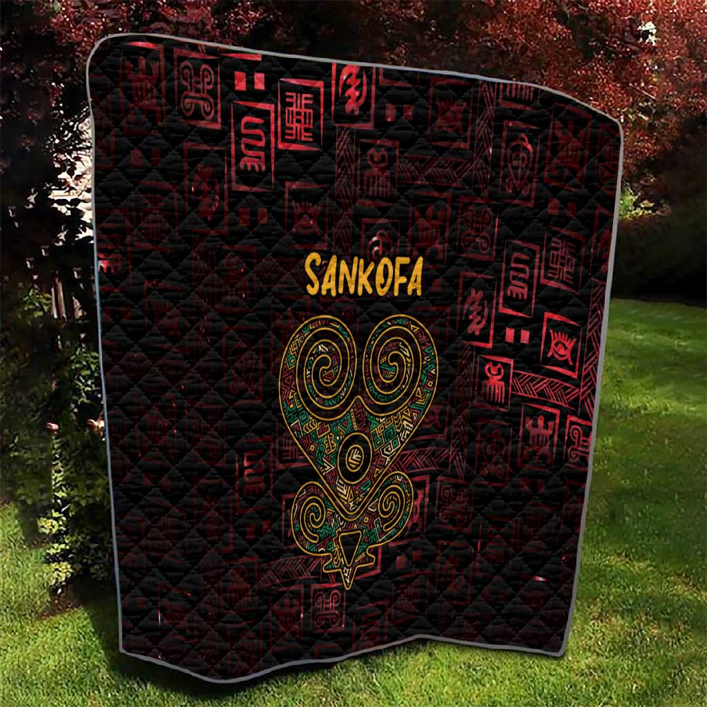 Afro-American Culture Quilt Adinkra Sankofa Heart - Cosmic Red LT7