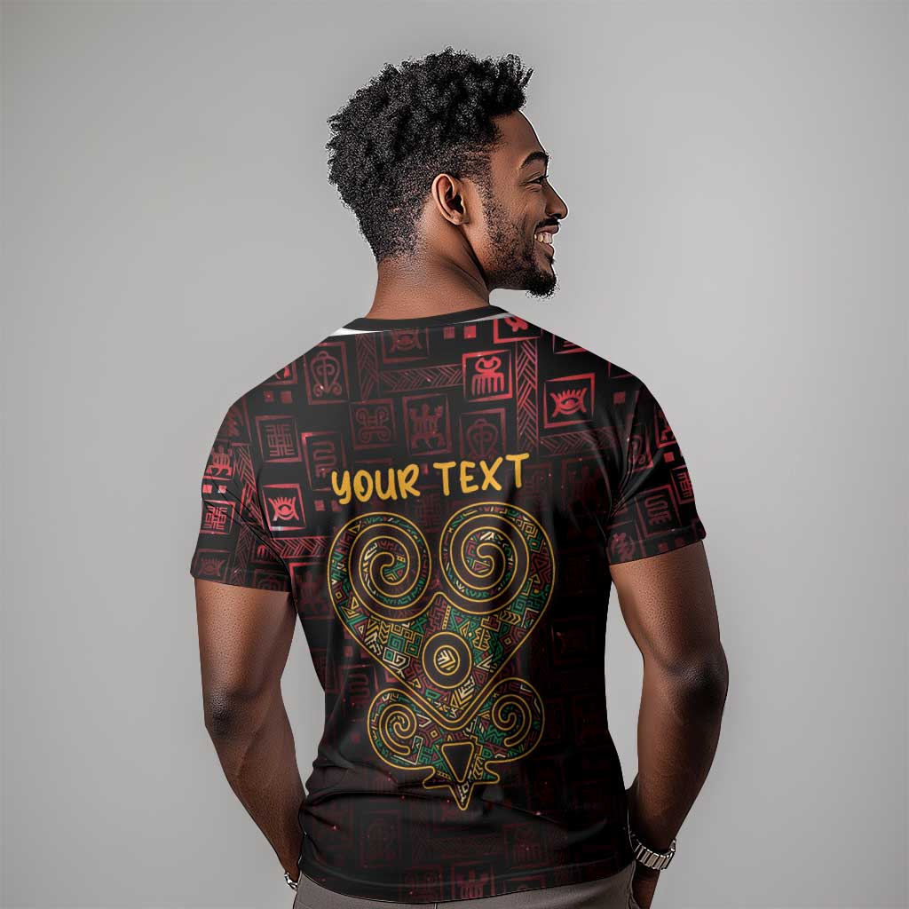 Afro-American Culture T shirt Adinkra Sankofa Heart - Cosmic Red LT7