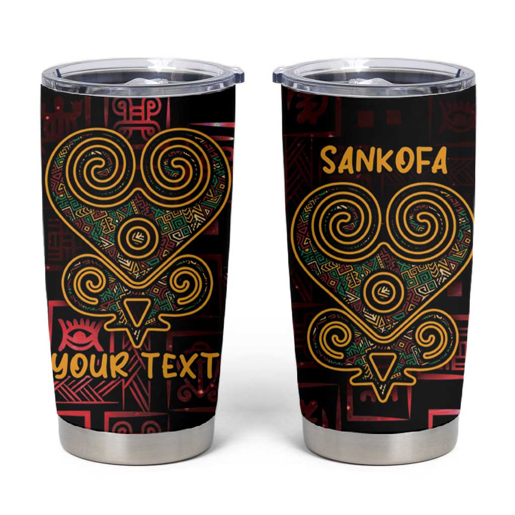 Afro-American Culture Tumbler Cup Adinkra Sankofa Heart - Cosmic Red LT7