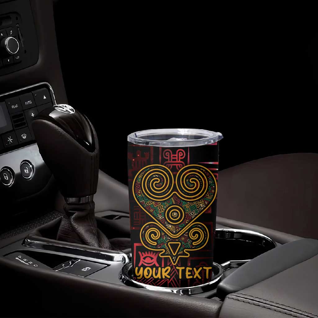 Afro-American Culture Tumbler Cup Adinkra Sankofa Heart - Cosmic Red LT7