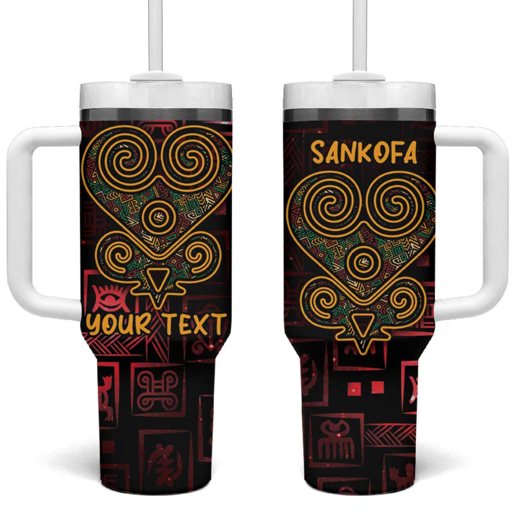 Afro-American Culture Tumbler With Handle Adinkra Sankofa Heart - Cosmic Red LT7