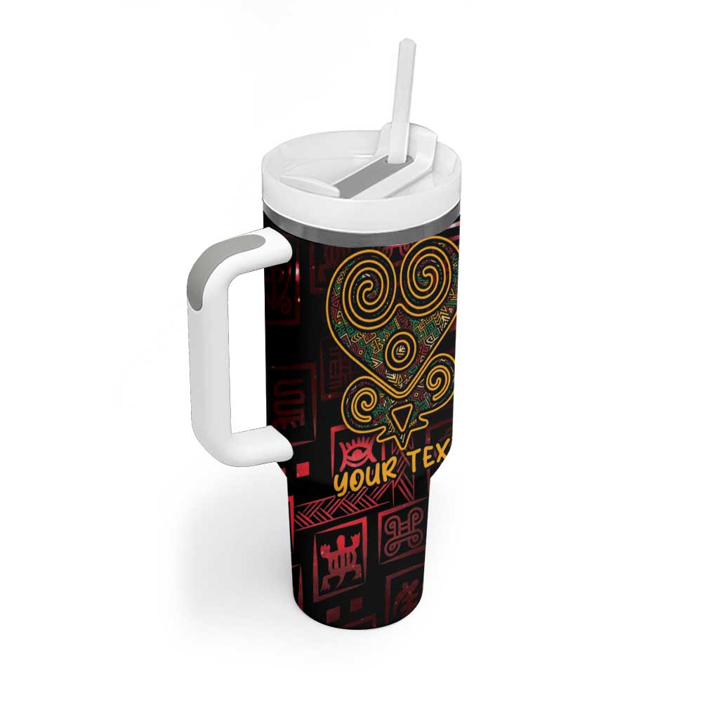 Afro-American Culture Tumbler With Handle Adinkra Sankofa Heart - Cosmic Red LT7