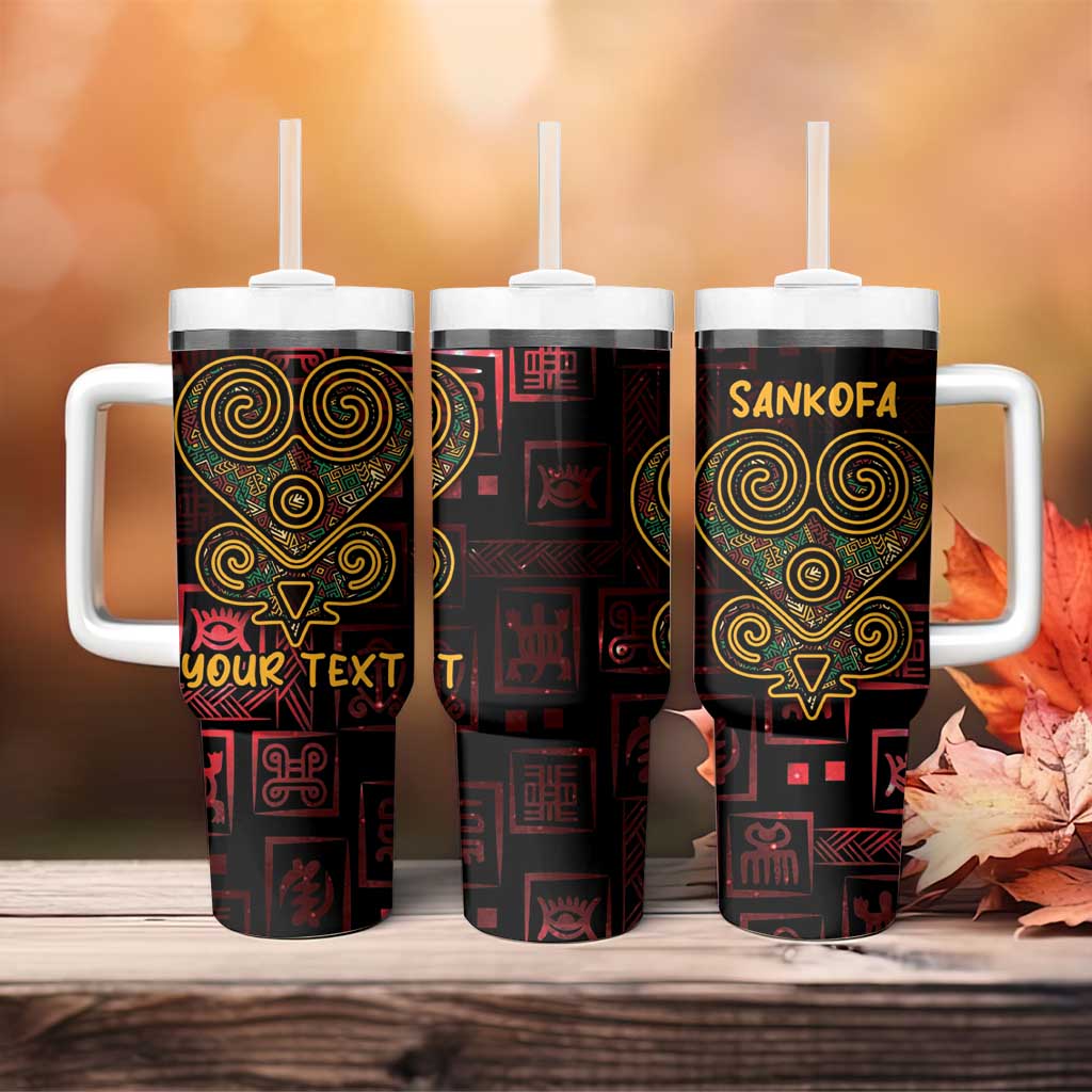 Afro-American Culture Tumbler With Handle Adinkra Sankofa Heart - Cosmic Red LT7