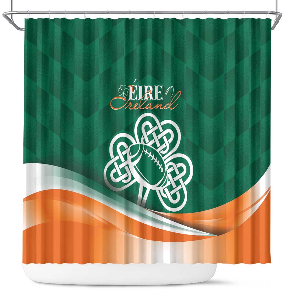 Éire Rugby Celtic Shamrock Shower Curtain Ireland's Call LT7