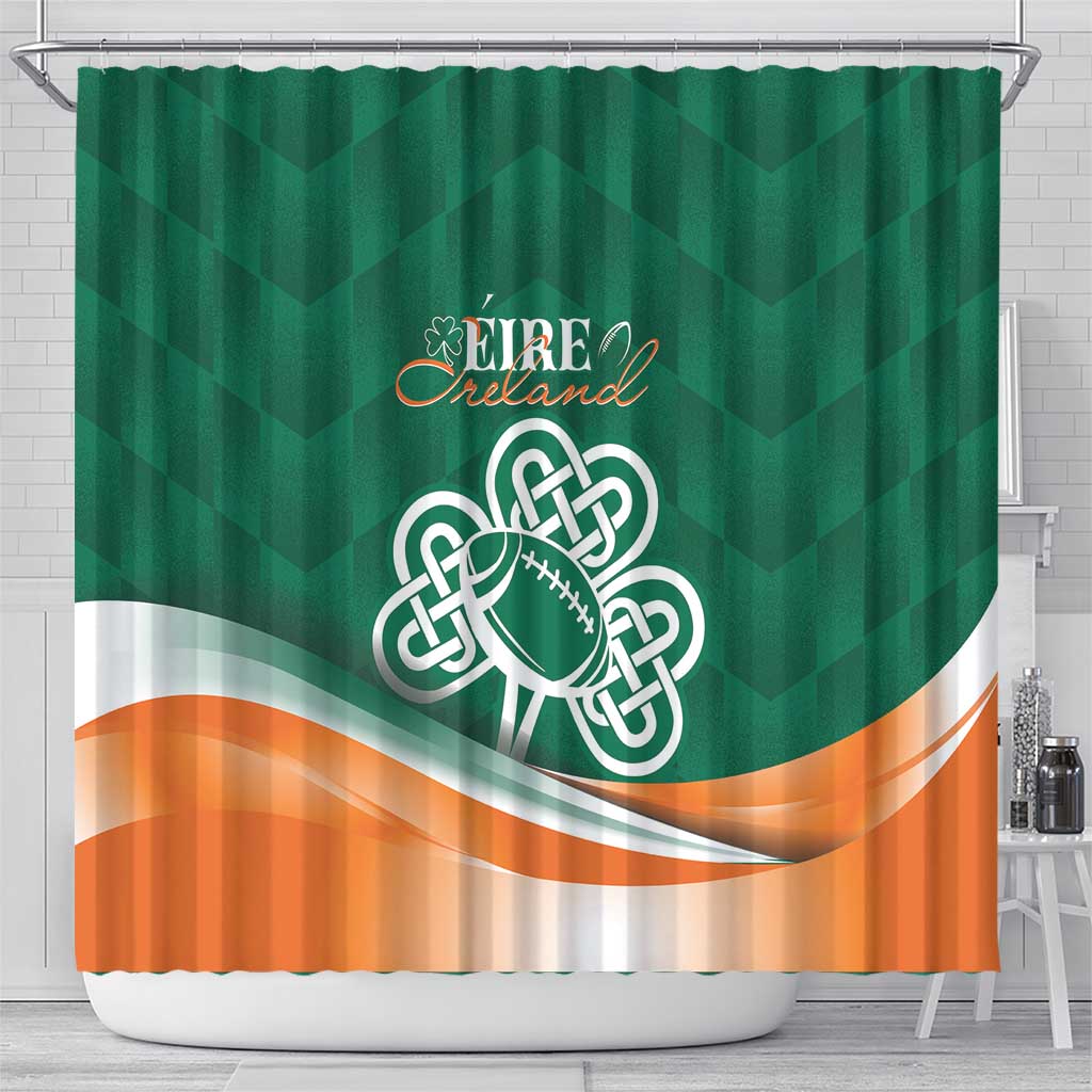 Éire Rugby Celtic Shamrock Shower Curtain Ireland's Call LT7