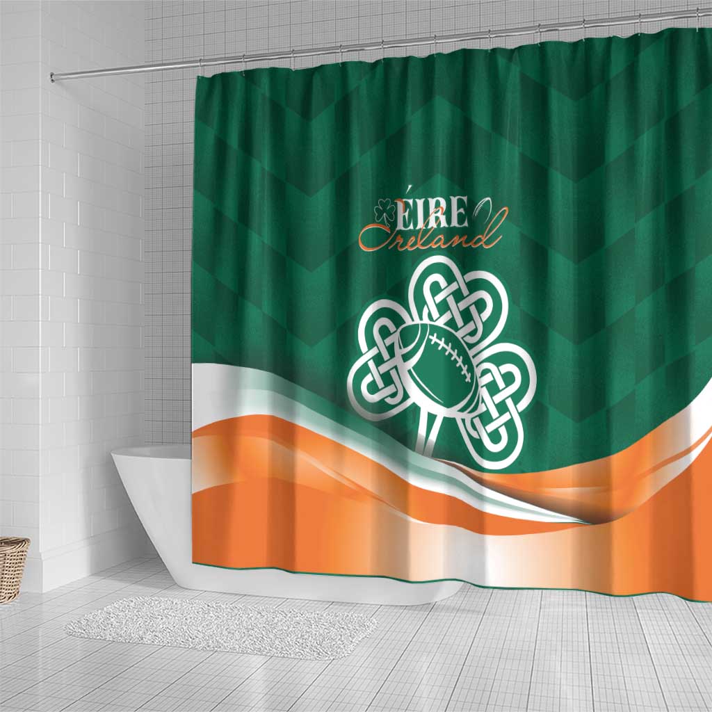 Éire Rugby Celtic Shamrock Shower Curtain Ireland's Call LT7