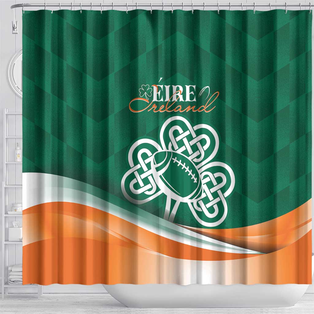 Éire Rugby Celtic Shamrock Shower Curtain Ireland's Call LT7