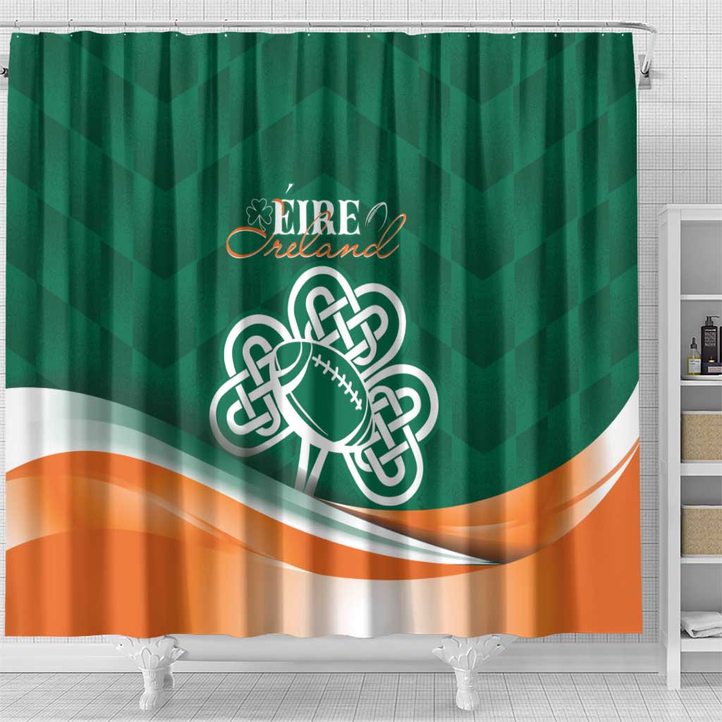Éire Rugby Celtic Shamrock Shower Curtain Ireland's Call LT7