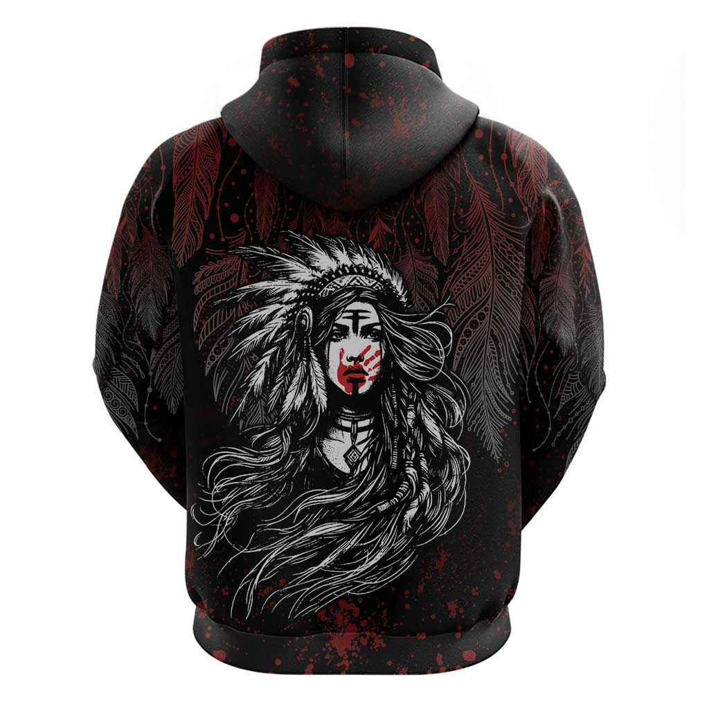 Native American MMIW Red Handprint Hoodie Dreamcatcher LT7