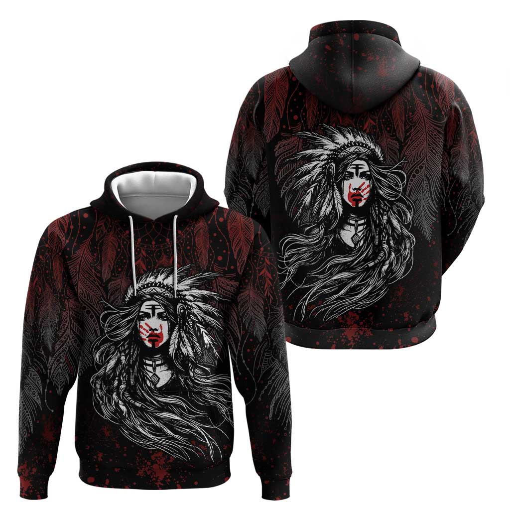 Native American MMIW Red Handprint Hoodie Dreamcatcher LT7