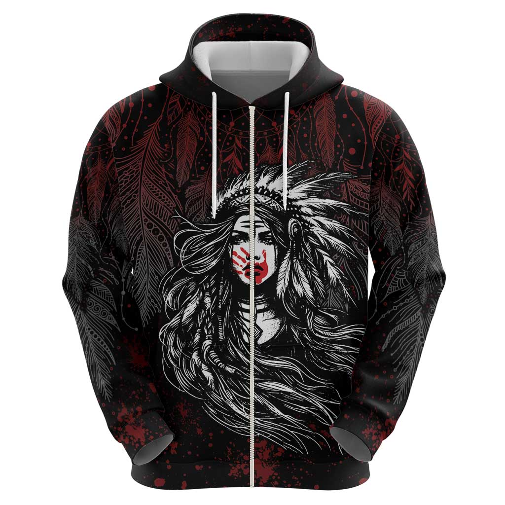 Native American MMIW Red Handprint Hoodie Dreamcatcher LT7