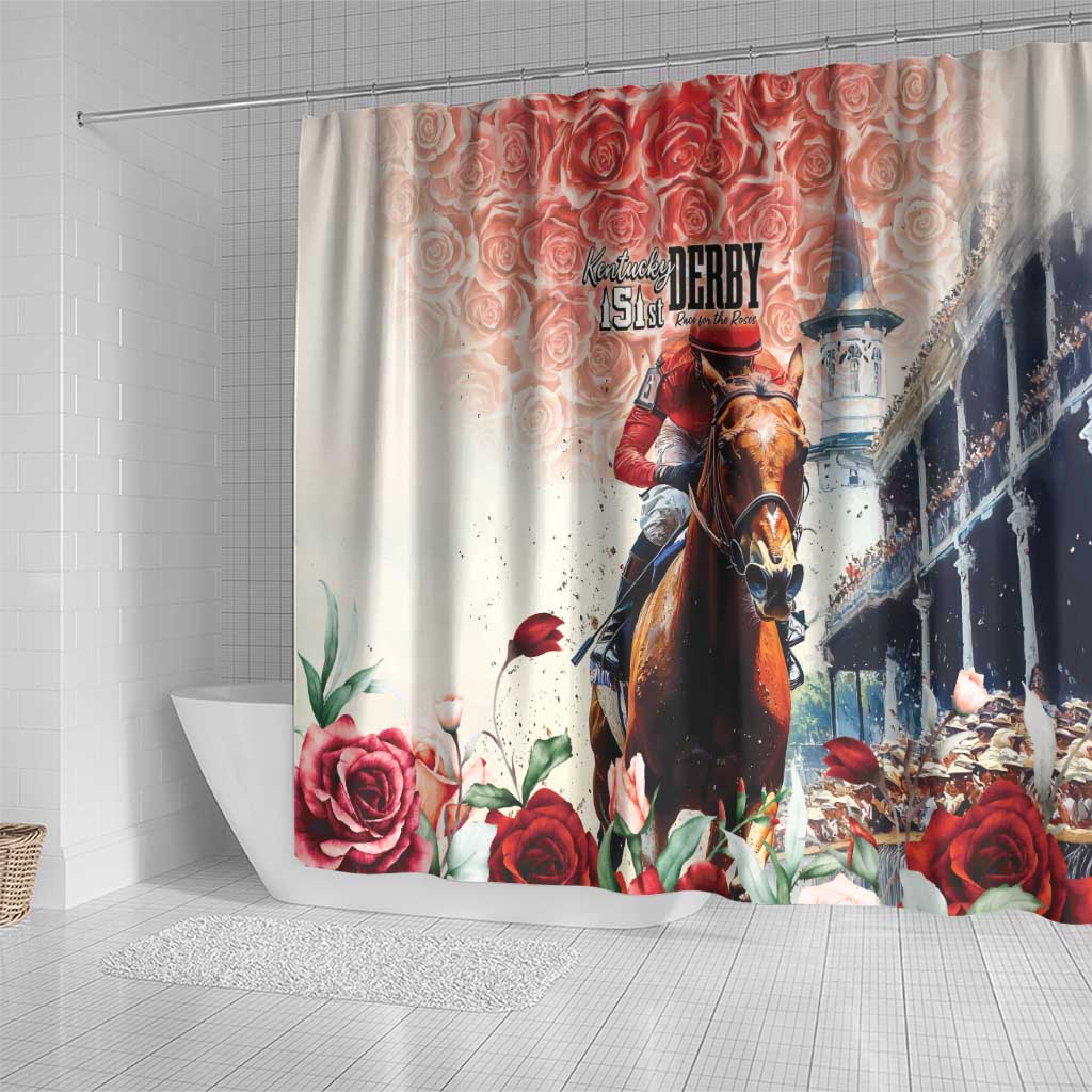 Kentucky Horse Racing Shower Curtain 151st Derby Party LT7