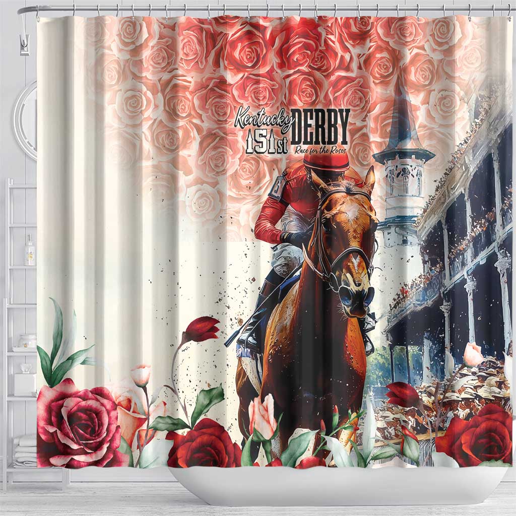Kentucky Horse Racing Shower Curtain 151st Derby Party LT7
