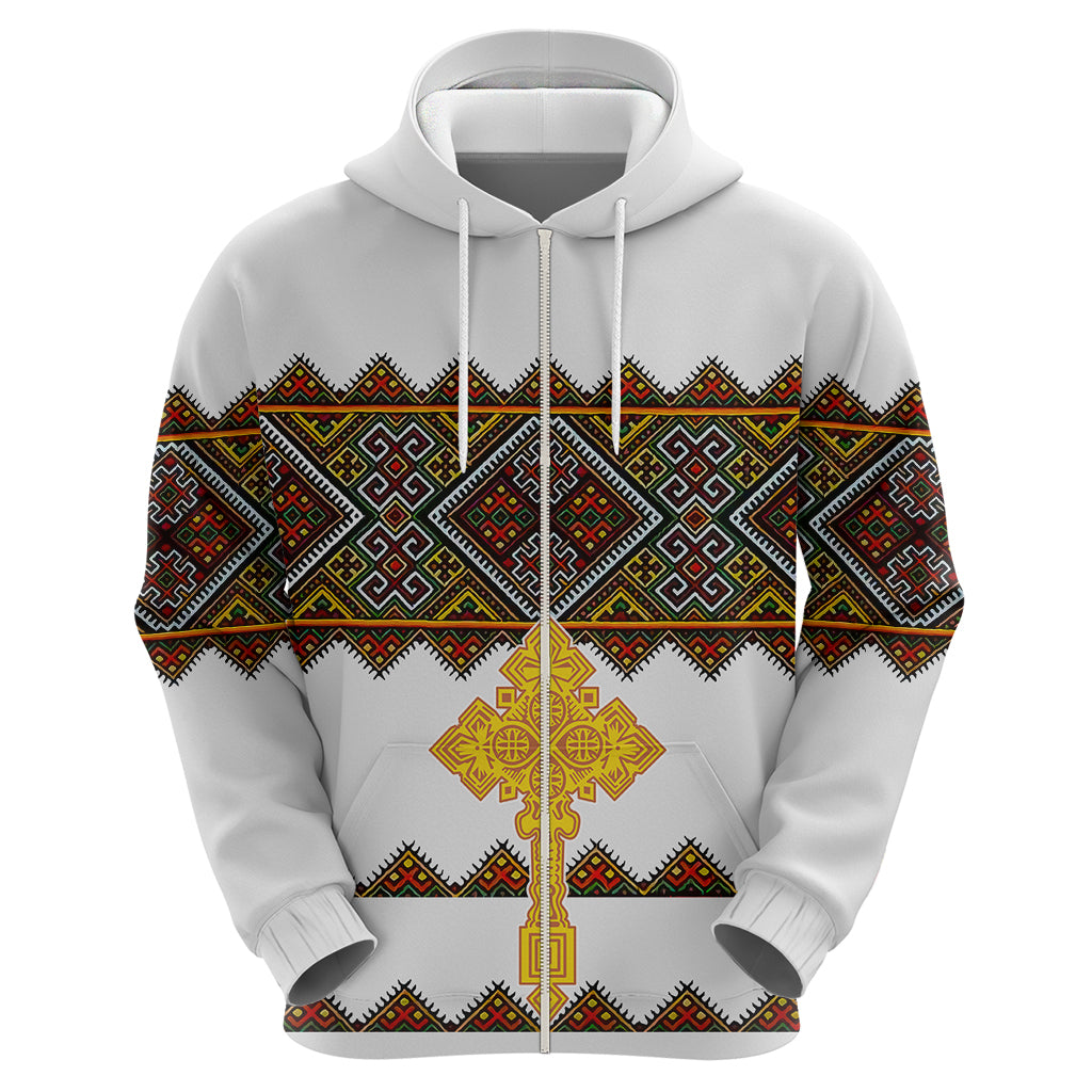 Eritrea Hoodie Tilet Mix Eritrean Cross White LT7