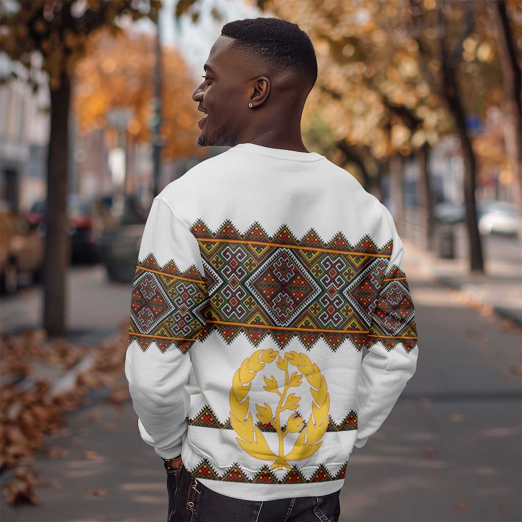Eritrea Sweatshirt Tilet Mix Eritrean Cross - White LT7
