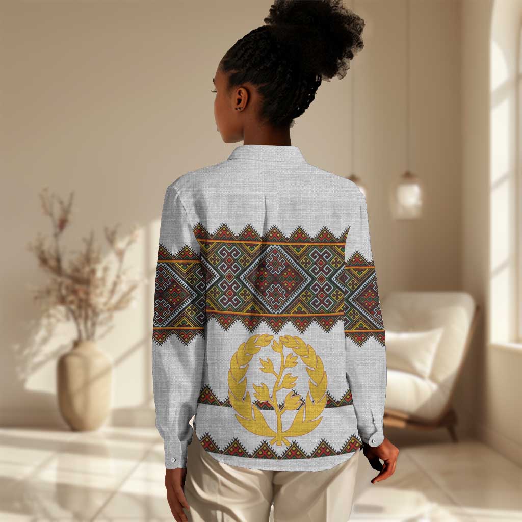 Eritrea Women Casual Shirt Tilet Mix Eritrean Cross - White LT7