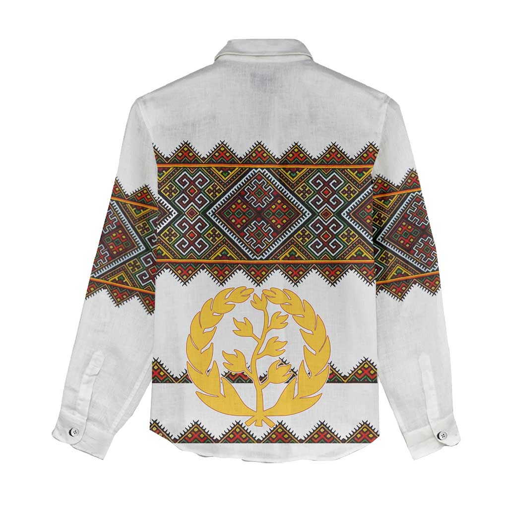 Eritrea Women Casual Shirt Tilet Mix Eritrean Cross - White LT7