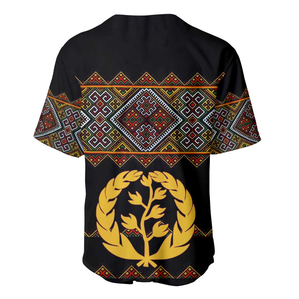 Eritrea Baseball Jersey Tilet Mix Eritrean Cross - Black LT7