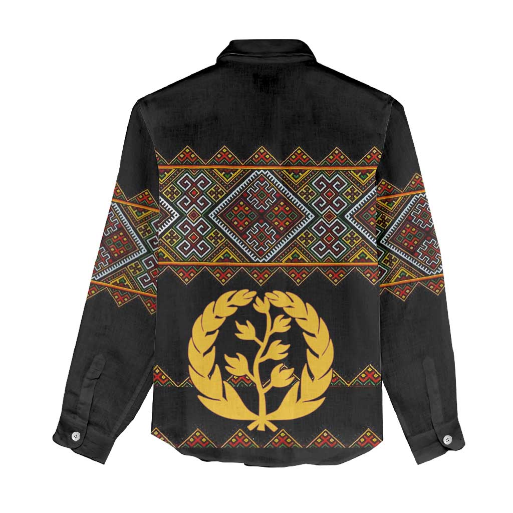Eritrea Women Casual Shirt Tilet Mix Eritrean Cross - Black LT7