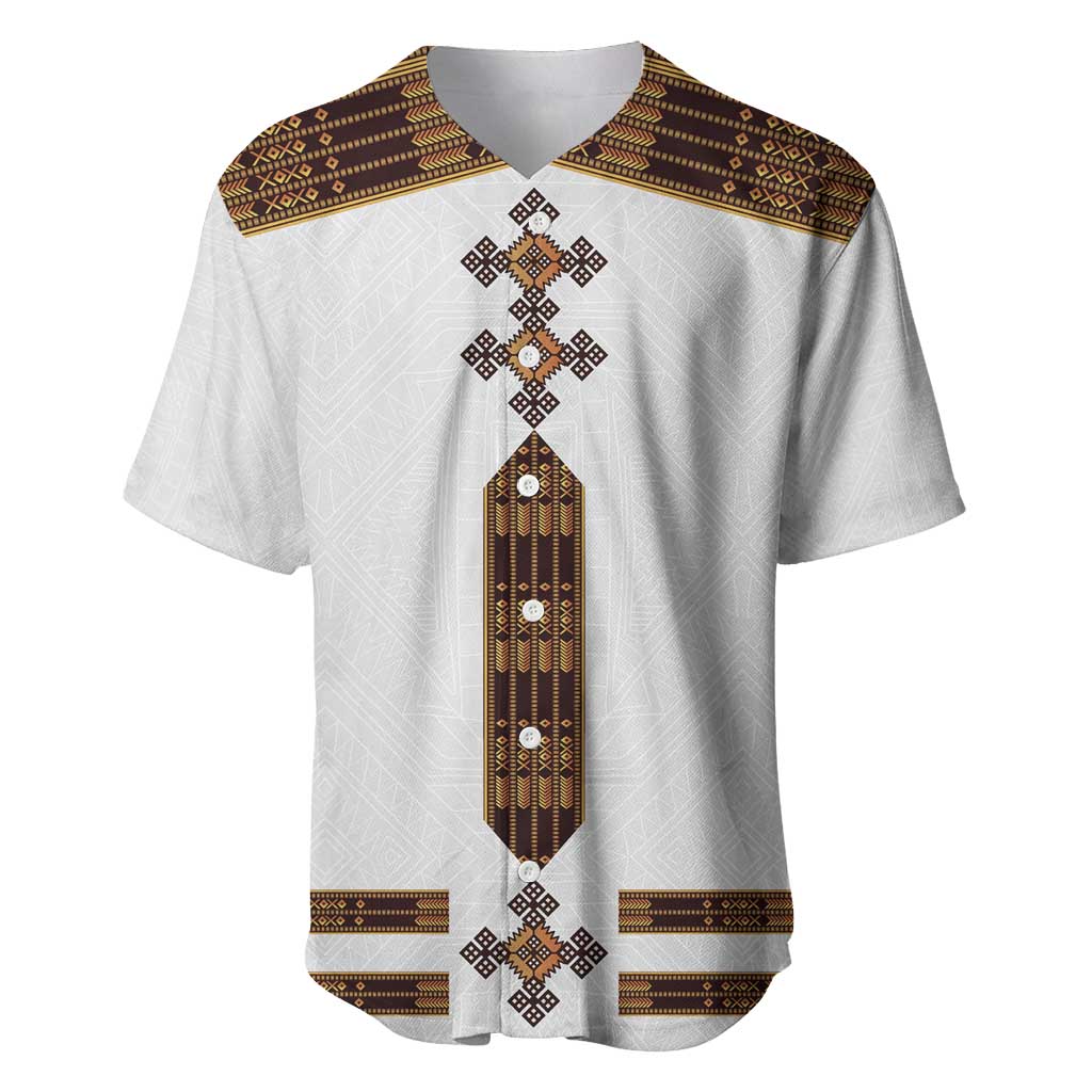 Eritrea Baseball Jersey Tilet Habesha Style - White LT7