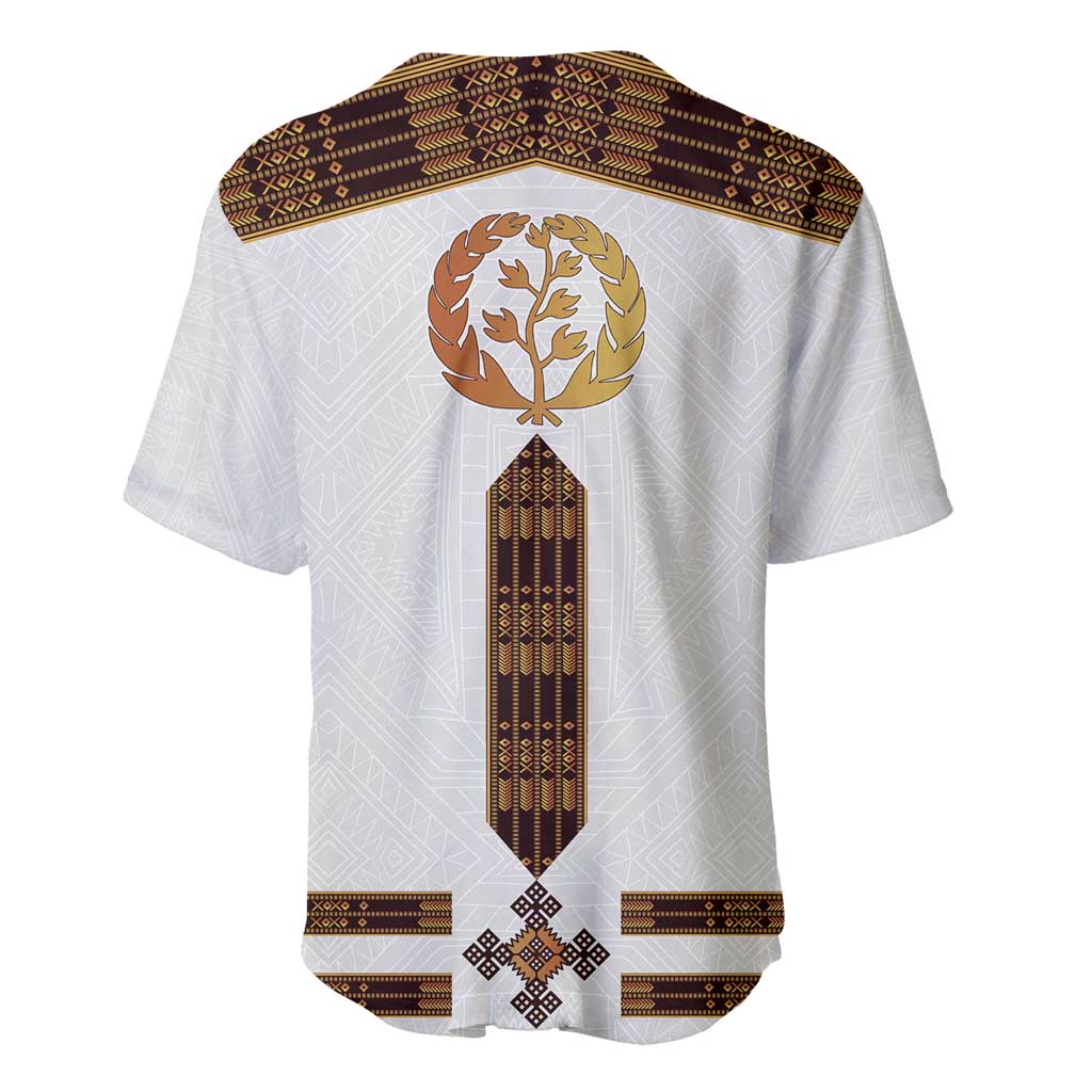 Eritrea Baseball Jersey Tilet Habesha Style - White LT7