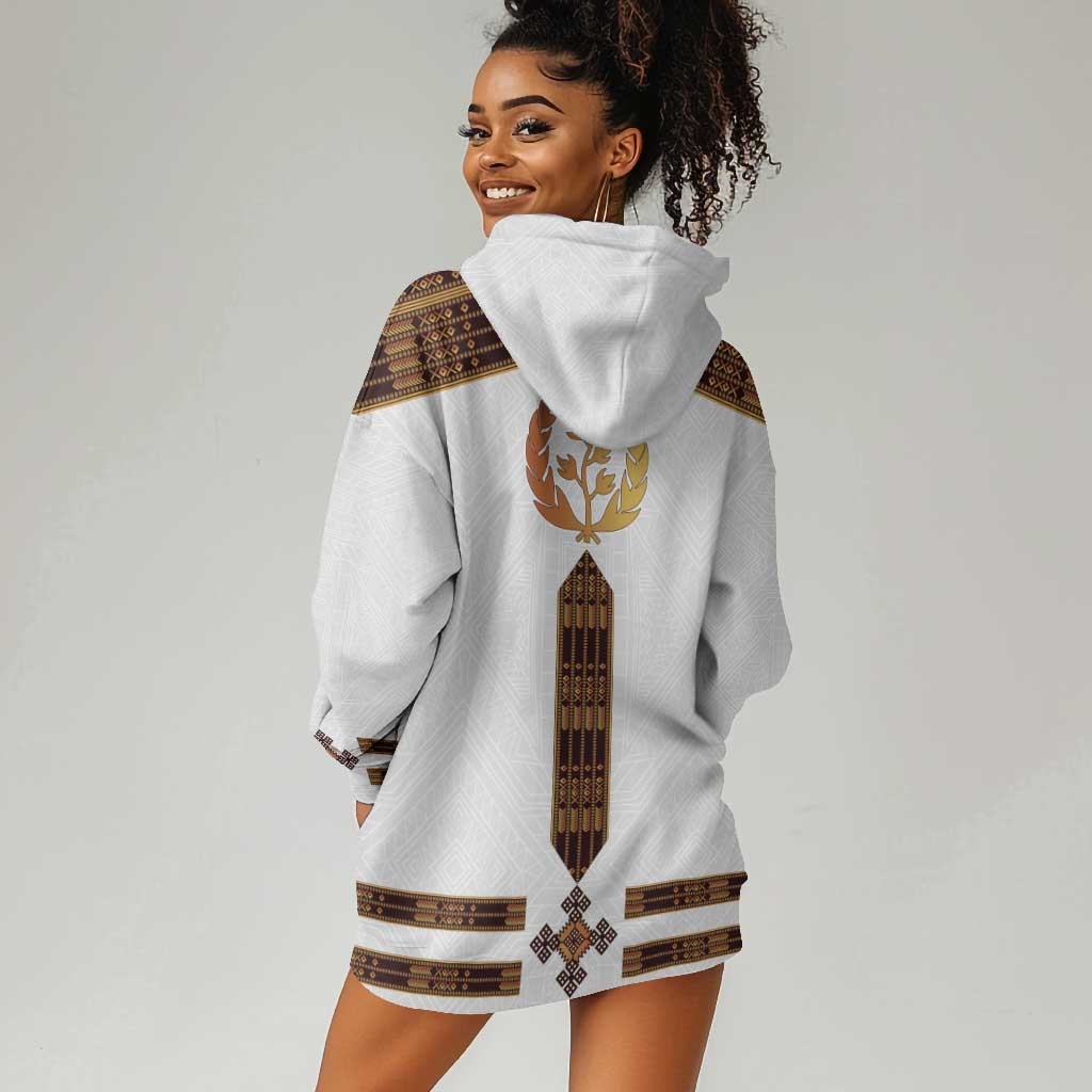 Eritrea Hoodie Dress Tilet Habesha Style - White LT7
