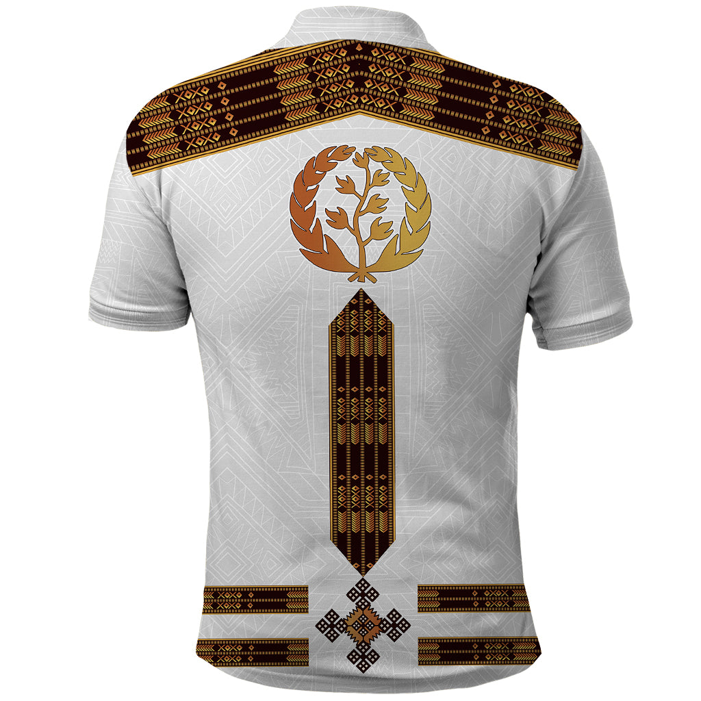 Eritrea Polo Shirt Tilet Habesha Style White LT7