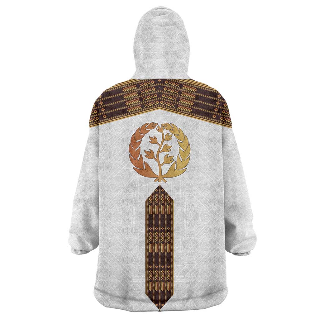 Eritrea Wearable Blanket Hoodie Tilet Habesha Style - White LT7