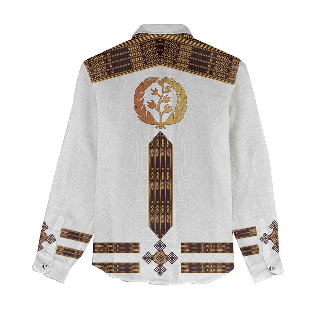 Eritrea Women Casual Shirt Tilet Habesha Style - White LT7