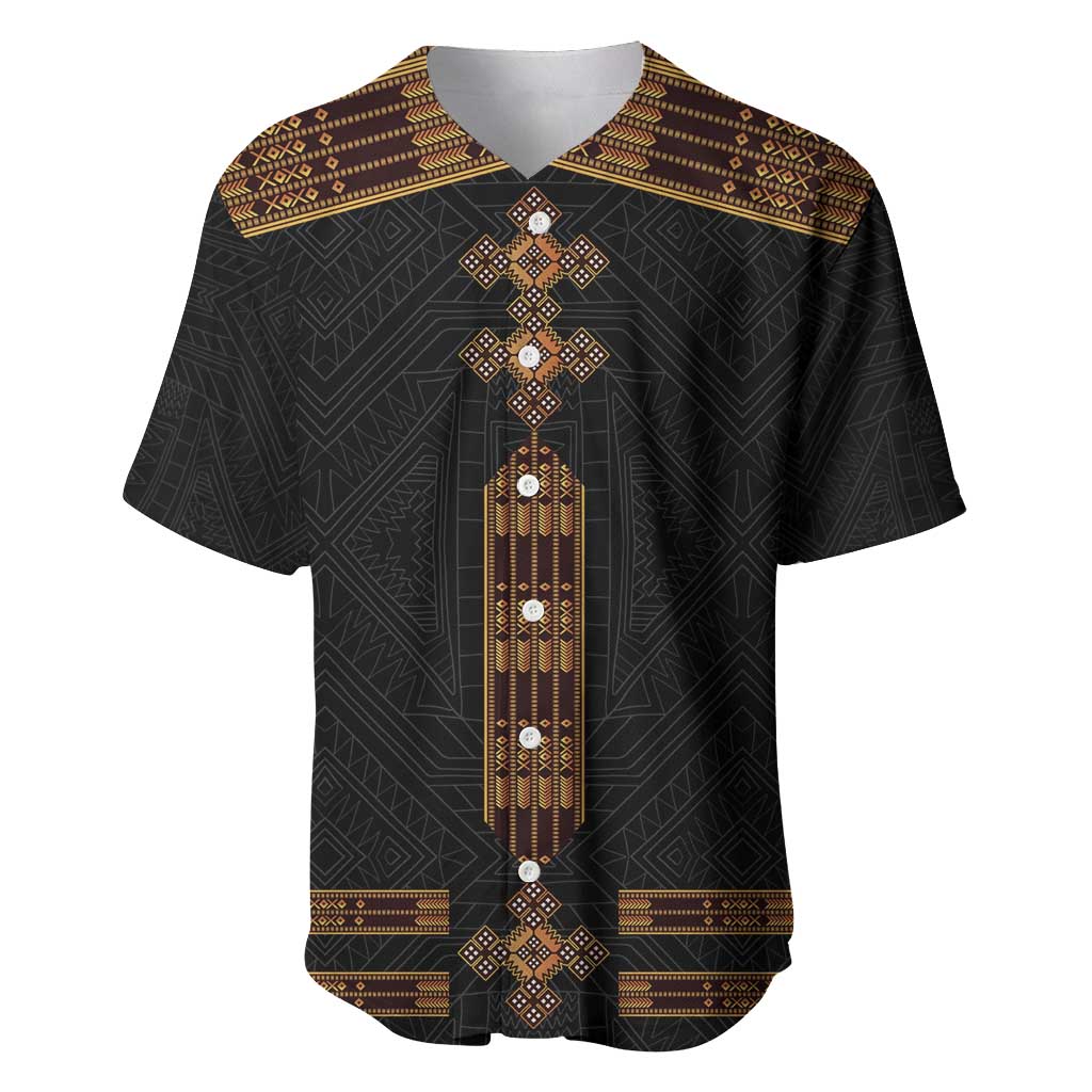 Eritrea Baseball Jersey Tilet Habesha Style - Black LT7