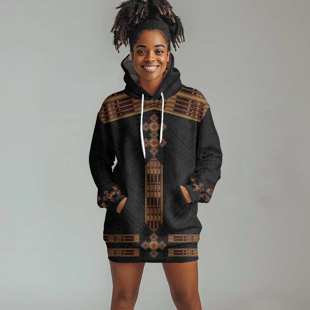 Eritrea Hoodie Dress Tilet Habesha Style - Black LT7