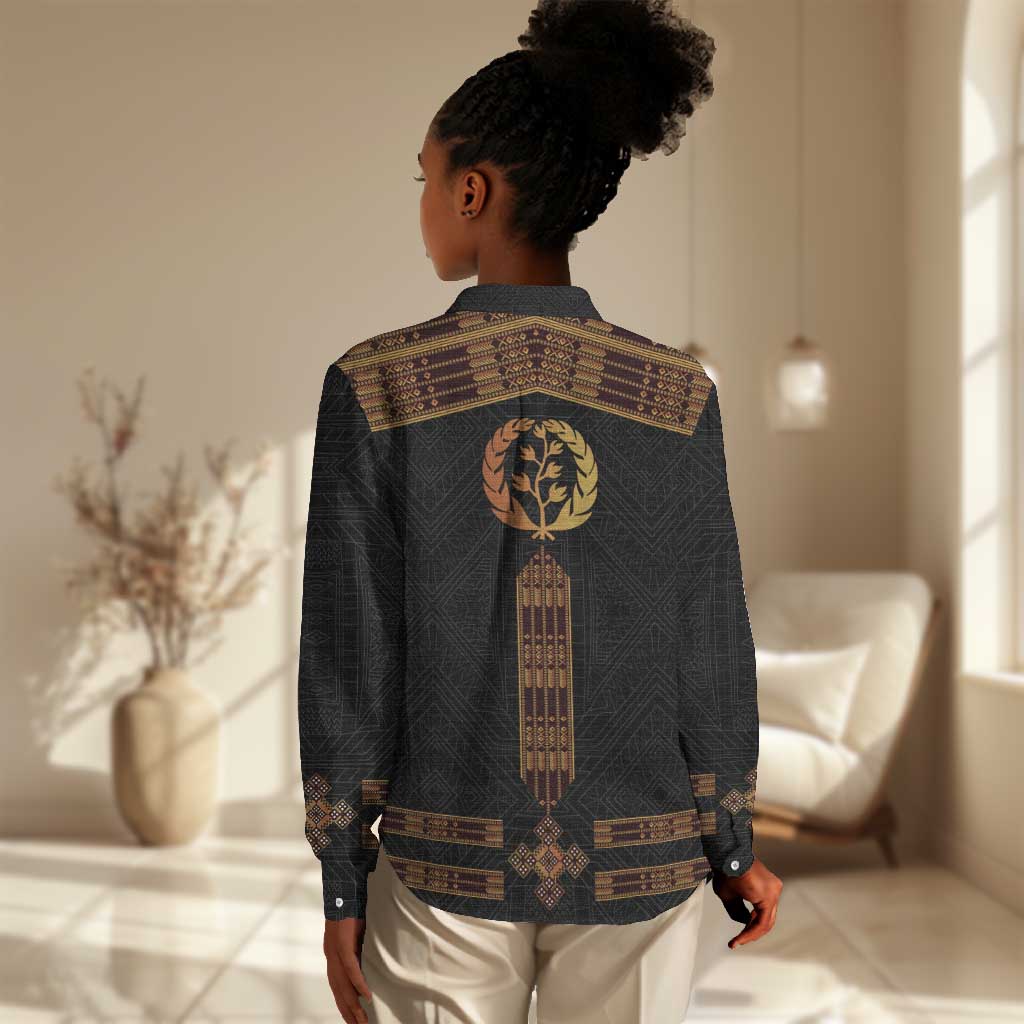 Eritrea Women Casual Shirt Tilet Habesha Style - Black LT7