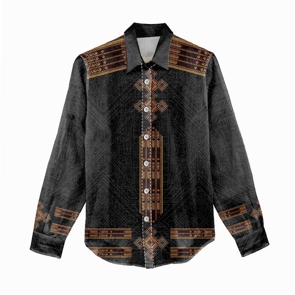 Eritrea Women Casual Shirt Tilet Habesha Style - Black LT7