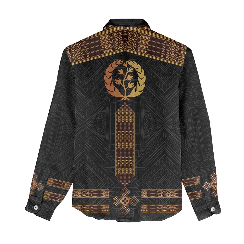 Eritrea Women Casual Shirt Tilet Habesha Style - Black LT7