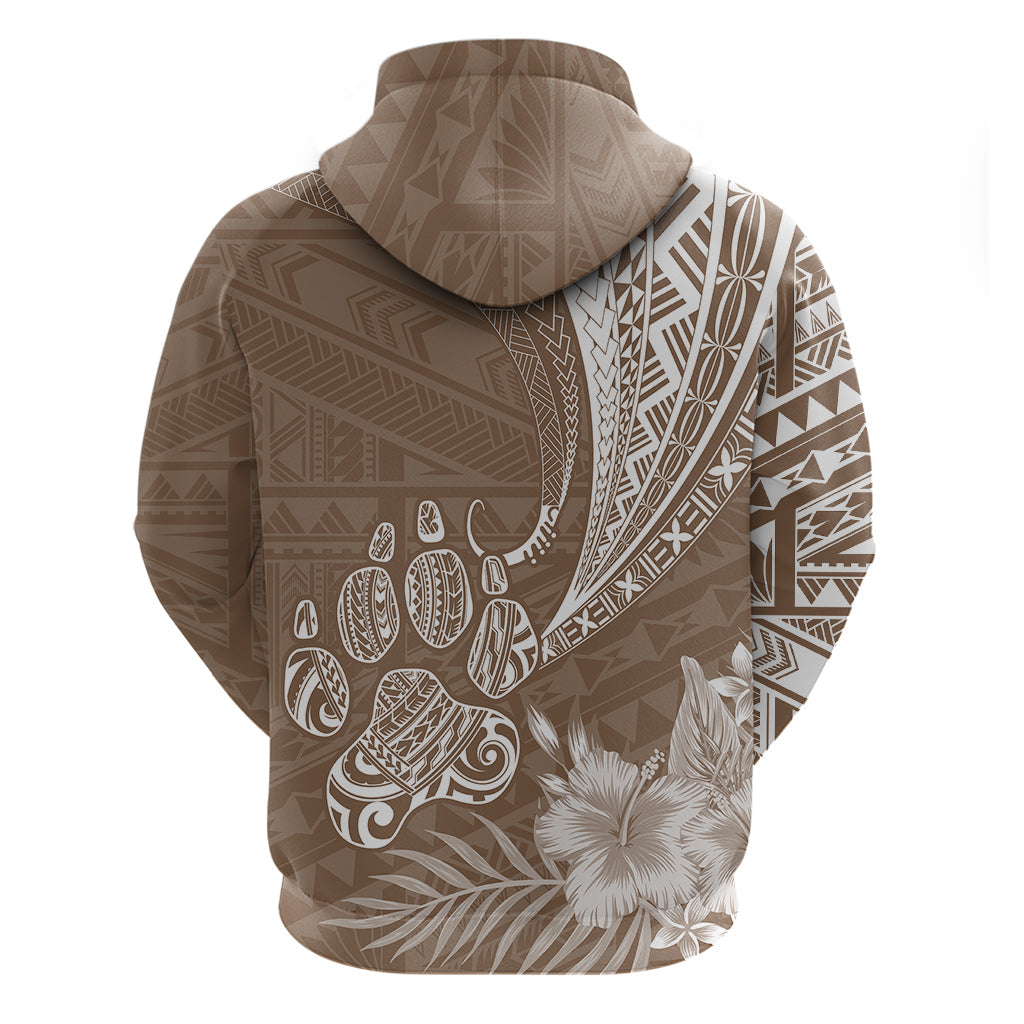 Personalised Polynesian Pacific Bulldog Hoodie With Brown Hawaii Tribal Tattoo Patterns LT7