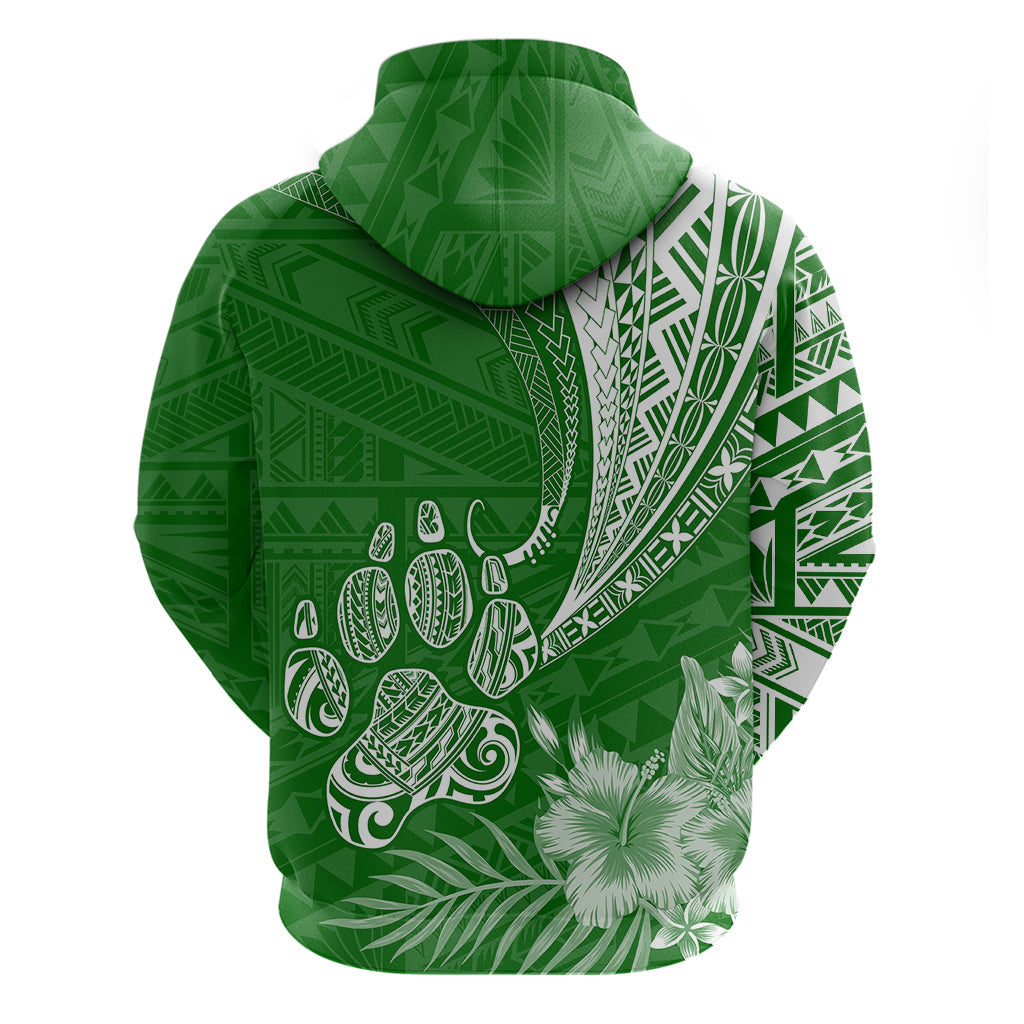 Personalised Polynesian Pacific Bulldog Hoodie With Emerald Hawaii Tribal Tattoo Patterns LT7