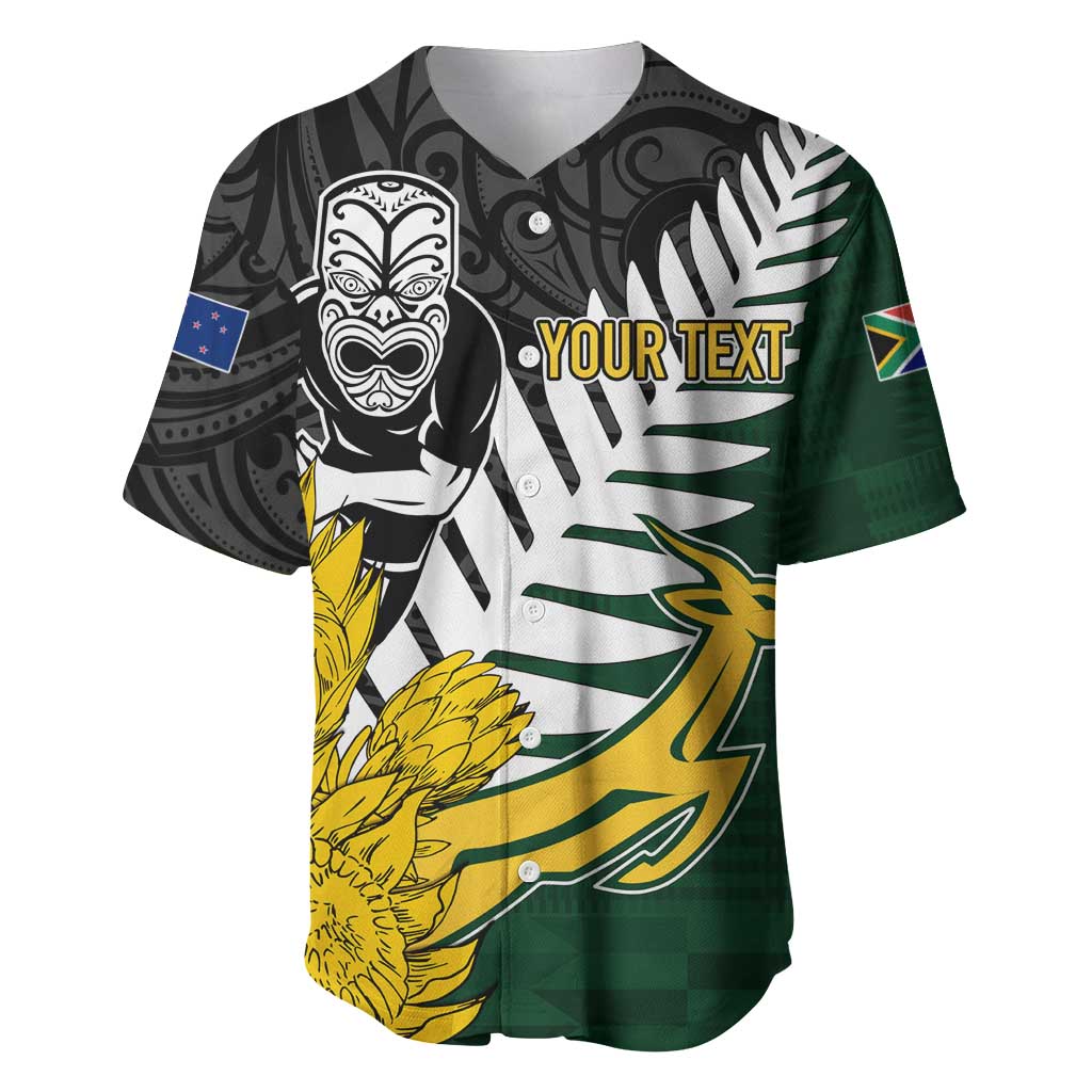 Personalised New Zealand Vs South Africa Rugby Baseball Jersey Rivals - Tribal Style LT7
