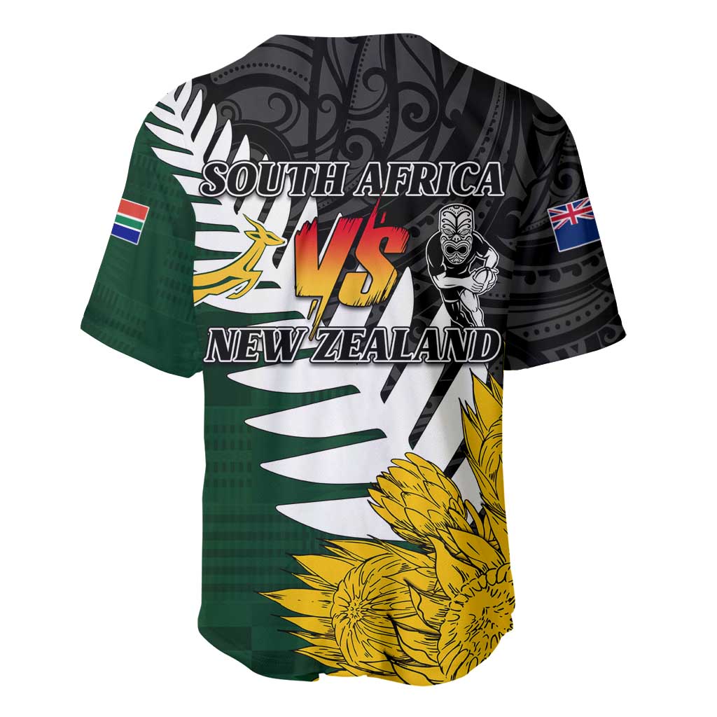 Personalised New Zealand Vs South Africa Rugby Baseball Jersey Rivals - Tribal Style LT7