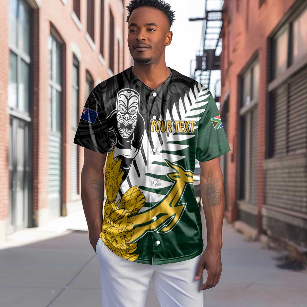 Personalised New Zealand Vs South Africa Rugby Baseball Jersey Rivals - Tribal Style LT7