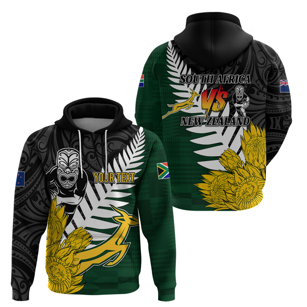 Personalised New Zealand Vs South Africa Rugby Hoodie Rivals - Tribal Style LT7