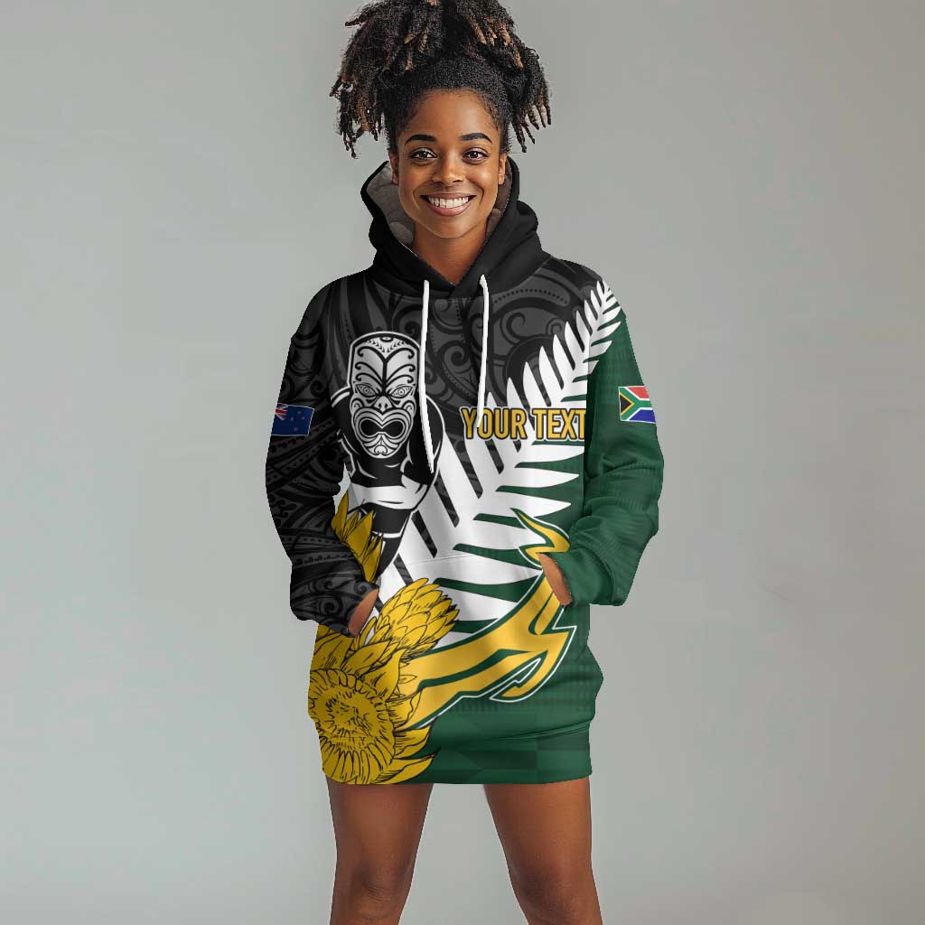 Personalised New Zealand Vs South Africa Rugby Hoodie Dress Rivals - Tribal Style LT7