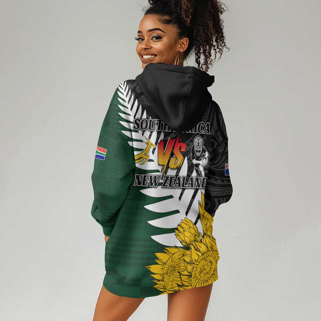 Personalised New Zealand Vs South Africa Rugby Hoodie Dress Rivals - Tribal Style LT7