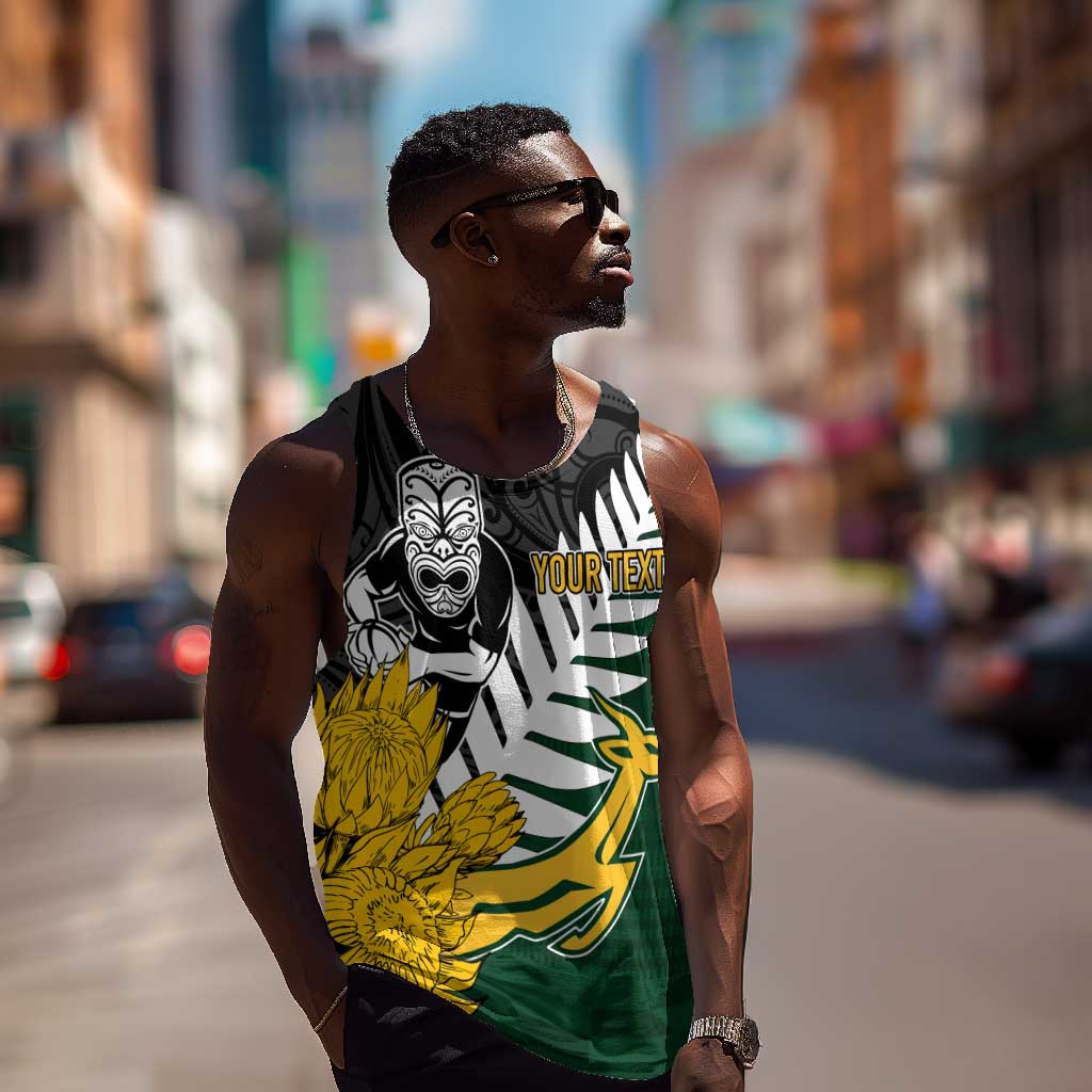 Personalised New Zealand Vs South Africa Rugby Men Tank Top Rivals - Tribal Style LT7
