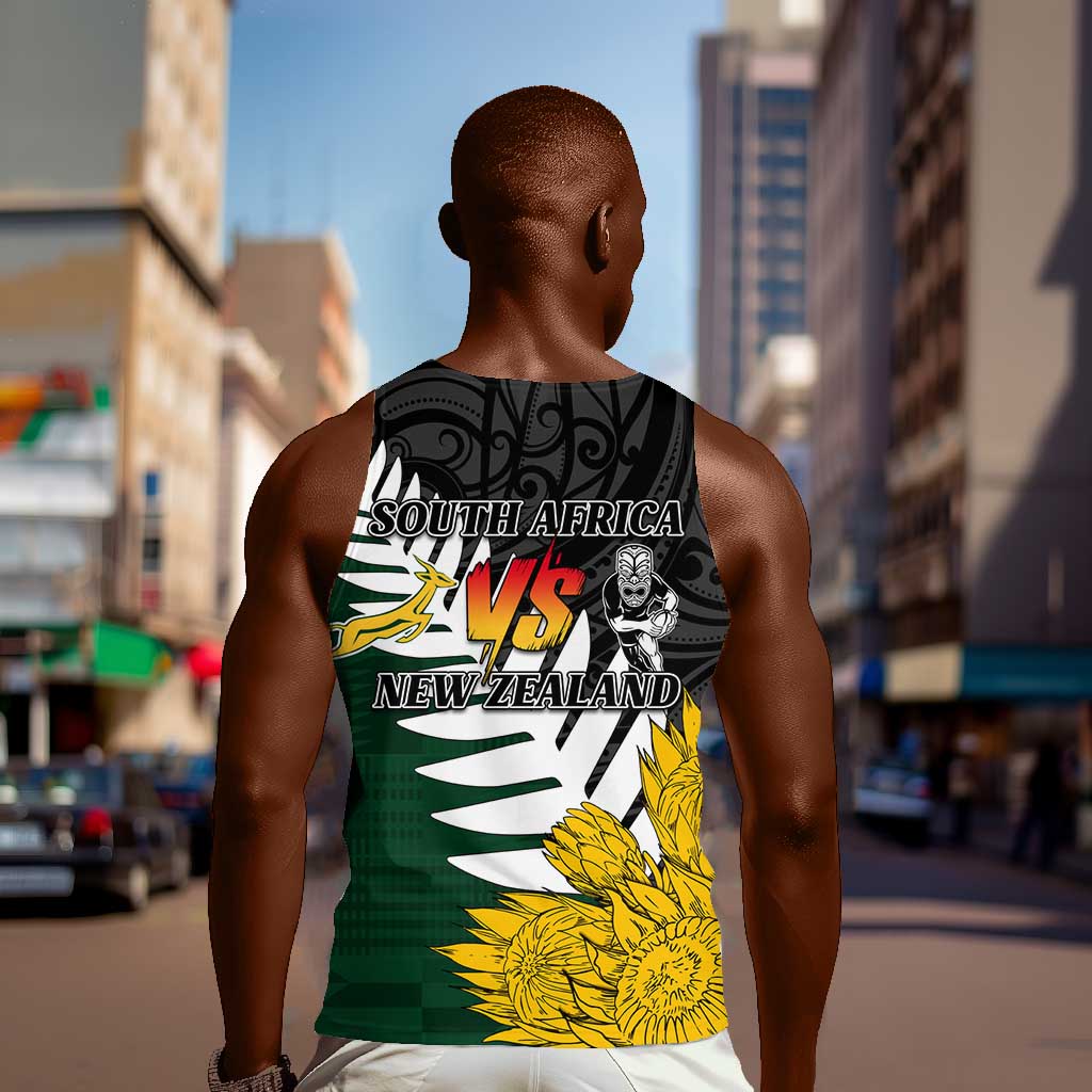 Personalised New Zealand Vs South Africa Rugby Men Tank Top Rivals - Tribal Style LT7