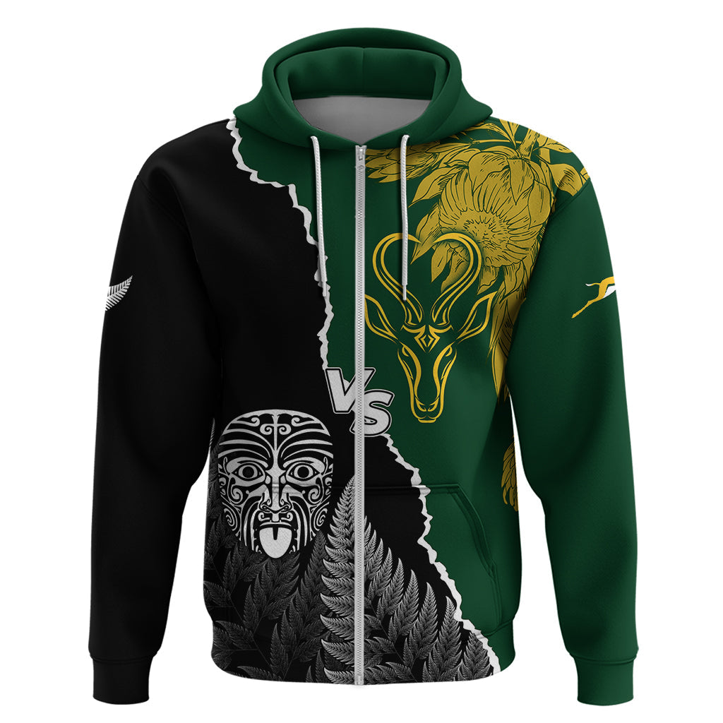 Personalised New Zealand Vs South Africa Rugby Hoodie Rivals Dynamics LT7