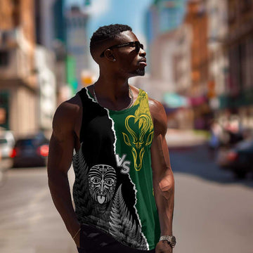Personalised New Zealand Vs South Africa Rugby Men Tank Top Rivals Dynamics LT7