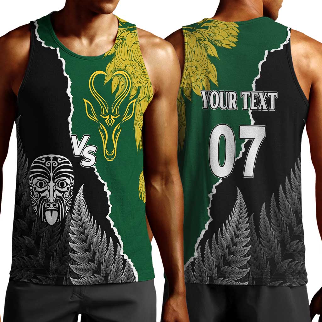 Personalised New Zealand Vs South Africa Rugby Men Tank Top Rivals Dynamics LT7