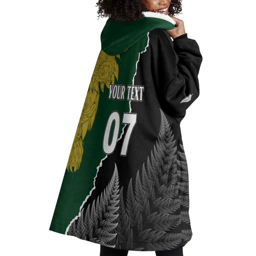 Personalised New Zealand Vs South Africa Rugby Wearable Blanket Hoodie Rivals Dynamics LT7