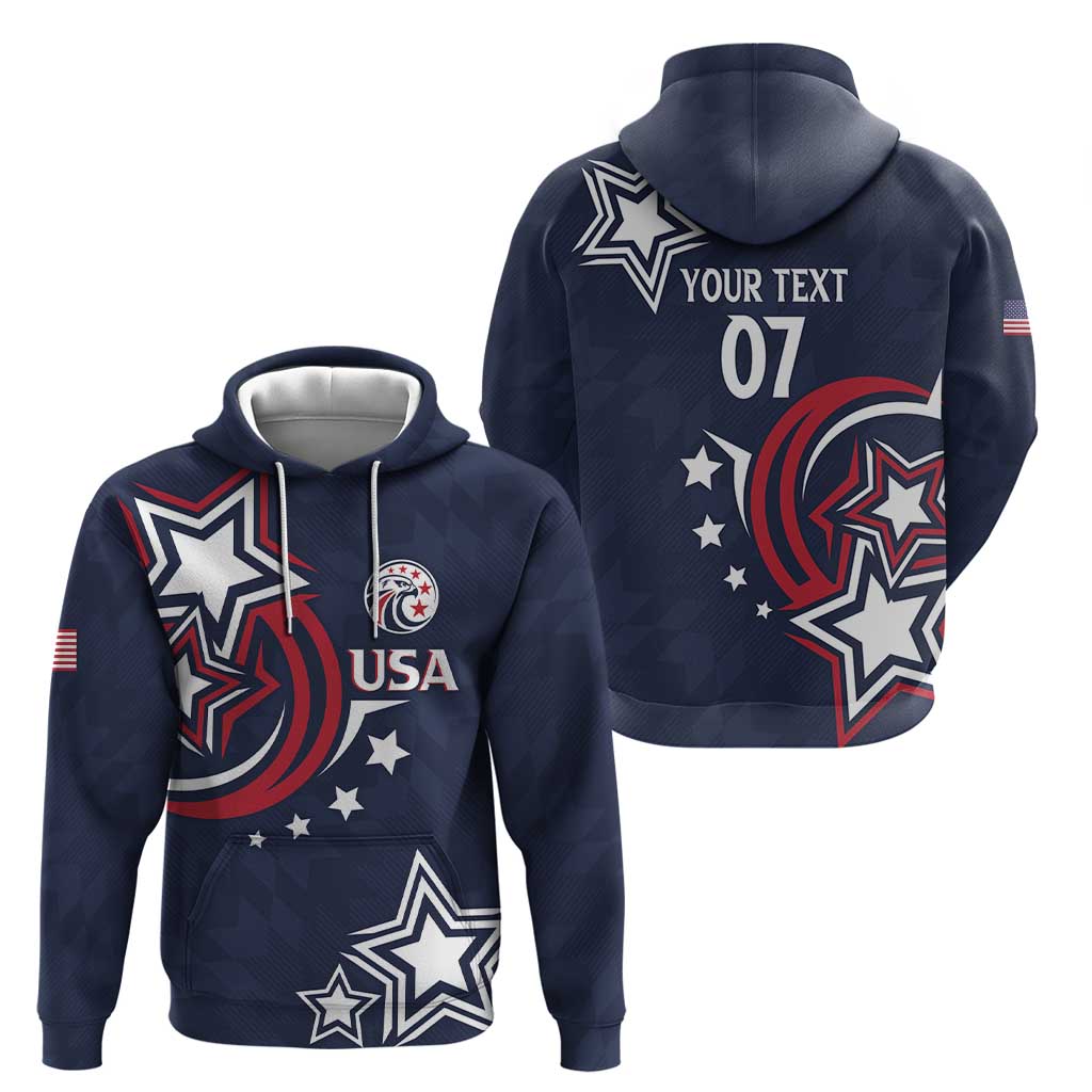 USA Rugby 2024 Custom Hoodie GO Eagles Assemble - Blue Version LT7